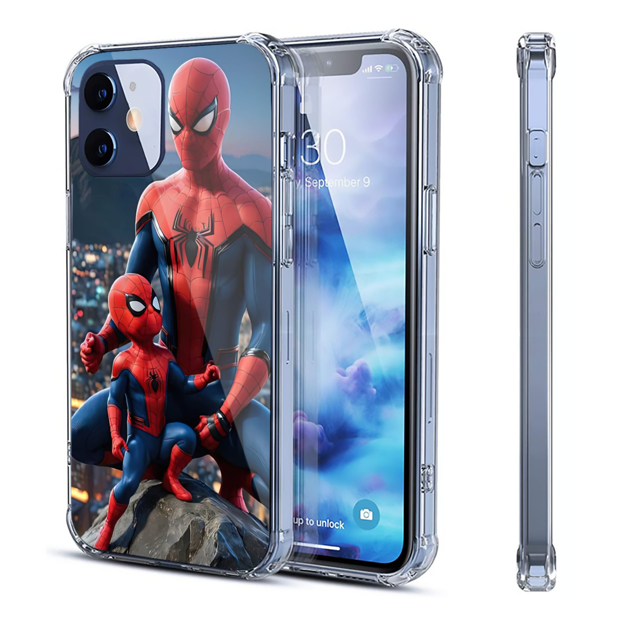 （画像用） Spider Man スパイダーマン 【iPhone 12シリーズ対応】透明スマホケース（クリアソフトケース）